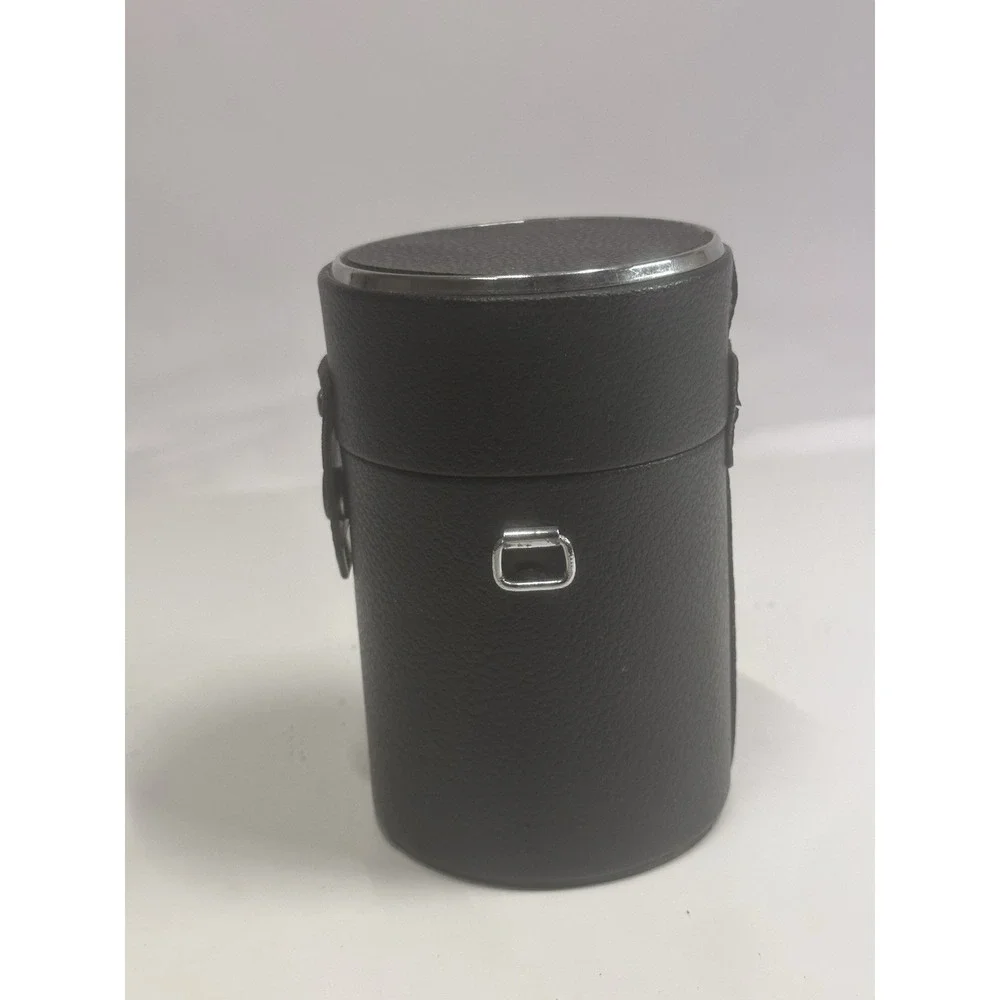 Vintage Camera Lens Carrying Case Hard Shell Black Round Storage Case